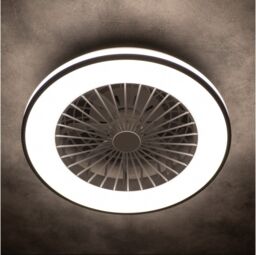 Kanlux 38033 Plave LED CCT Ceiling Mounted Light Fitting with Fan in a Black & White Finish - thumbnail 1