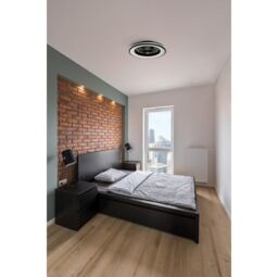 Kanlux 38033 Plave LED CCT Ceiling Mounted Light Fitting with Fan in a Black & White Finish - thumbnail 3