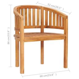 Berkfield Home Banana Chairs 2 pcs Solid Teak Wood in Brown - thumbnail 9