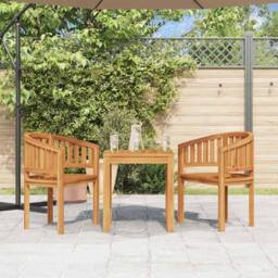 Berkfield Home Banana Chairs 2 pcs Solid Teak Wood in Brown - thumbnail 3