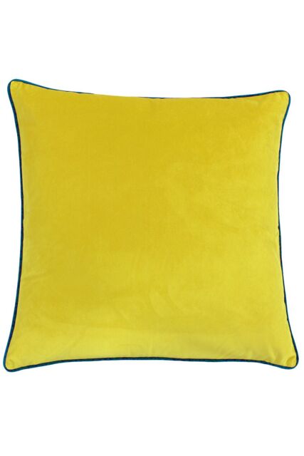 Furn Meridian Velvet Piped Cushion in Bright Yellow - Size: 55 cm x 55 cm - image 1
