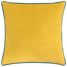 Furn Meridian Velvet Piped Cushion in Bright Yellow - Size: 55 cm x 55 cm - thumbnail 2