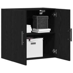 Berkfield Home Wall Cabinet Black Oak 60x31x60 cm Engineered Wood - Size: 60 x 31 x 60 cm