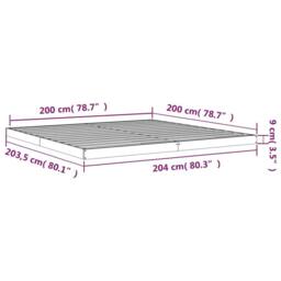 Berkfield Home Bed Frame without Mattress 200x200 cm Solid Wood Pine in Light Tan - thumbnail 8