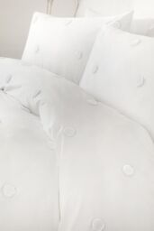 Appletree 'Dot Garden' 100% Cotton Embellished Duvet Cover Set in White - Size: King - thumbnail 3