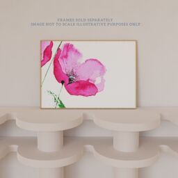 Artery8 Wall Art Print Pack of 2 A4 Pink & Red Poppy Flowers Delicate Watercolour Bloom Floral Botanical Aesthetic Living Room s Set - thumbnail 6