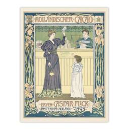"Artery8 Hollandischer Cacao Advert Vintage Wall Art Print van Caspel in Yellow - Size: W18"" x H24""" - thumbnail 1