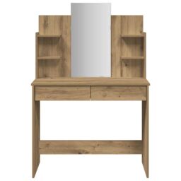 Berkfield Home Dressing Table with Mirror Artisan Oak 96x39x142 cm in Brown - Size: 96 x 39 x 142 cm - thumbnail 4