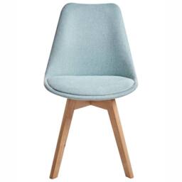 Wyld and Coco Mint Green Dining Chairs Set of 2 - Padded Upholstery Beechwood Legs - thumbnail 5