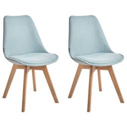 Wyld and Coco Mint Green Dining Chairs Set of 2 - Padded Upholstery Beechwood Legs - thumbnail 2