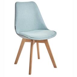 Wyld and Coco Mint Green Dining Chairs Set of 2 - Padded Upholstery Beechwood Legs - thumbnail 3