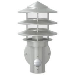 Berkfield Home Outdoor Wall Light with Sensor Silver Stainless Steel - thumbnail 4