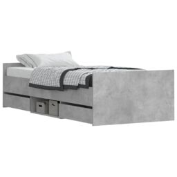 Berkfield Home Bed Frame with Headboard & Footboard Concrete Grey 100x200 cm - thumbnail 3