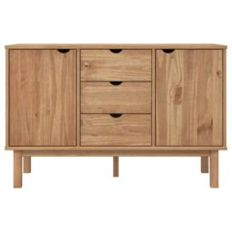 Berkfield Home Sideboard OTTA 113.5x43x73 cm Solid Wood Pine in Brown - thumbnail 3
