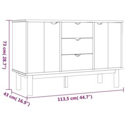 Berkfield Home Sideboard OTTA 113.5x43x73 cm Solid Wood Pine in Brown - thumbnail 6