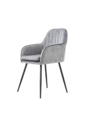 Living and Home Set of 2 Upholstered Dining Chairs in Grey - thumbnail 4