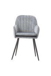 Living and Home Set of 2 Upholstered Dining Chairs in Grey - thumbnail 3
