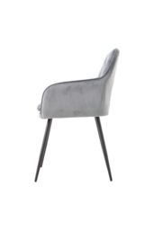Living and Home Set of 2 Upholstered Dining Chairs in Grey - thumbnail 5