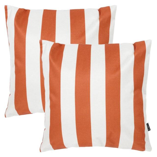 icon 2 Pack Cushion 43x43 Kyoto Fabric, Stripe, Terracotta - image 1
