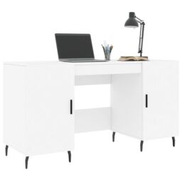 Berkfield Home Desk White 140x50x75 cm Engineered Wood - Size: 140 x 50 x 75 cm - thumbnail 3