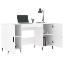 Berkfield Home Desk White 140x50x75 cm Engineered Wood - Size: 140 x 50 x 75 cm - thumbnail 4