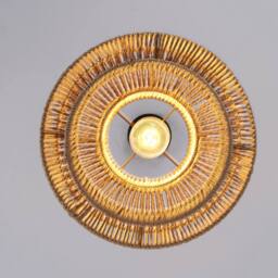 NIVOR Natural Boho Woven Rattan Pendant Light with Adjustable E27 Chandelier in Light Brown - thumbnail 6