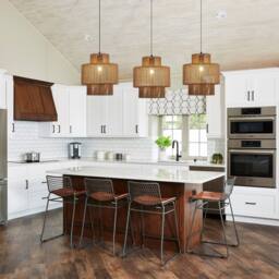 NIVOR Natural Boho Woven Rattan Pendant Light with Adjustable E27 Chandelier in Light Brown - thumbnail 4