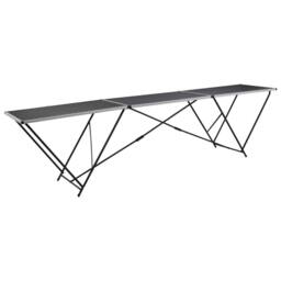 Berkfield Home Folding Pasting Table MDF & Aluminium 300x60x78 cm in Black - Size: 300 x 60 x 78 cm - thumbnail 1