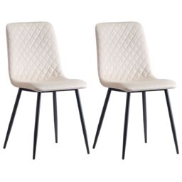 MCC Direct Set of 4 Velvet Fabric Upholstered Dining Chairs Lexi in Beige - thumbnail 5