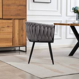 Artemis Home Aneta Fabric Accent Chairs - Set of 2 in Grey - Size: 2 Pack - thumbnail 5
