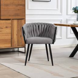 Artemis Home Aneta Fabric Accent Chairs - Set of 2 in Grey - Size: 2 Pack - thumbnail 1