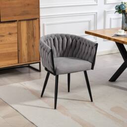 Artemis Home Aneta Fabric Accent Chairs - Set of 2 in Grey - Size: 2 Pack - thumbnail 3