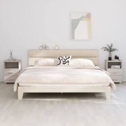 Berkfield Home Bedside Cabinets HAMAR 2 pcs White 40x35x62 cm Solid Wood - Size: 40 x 35 x 62 cm - thumbnail 2