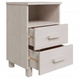 Berkfield Home Bedside Cabinets HAMAR 2 pcs White 40x35x62 cm Solid Wood - Size: 40 x 35 x 62 cm - thumbnail 6