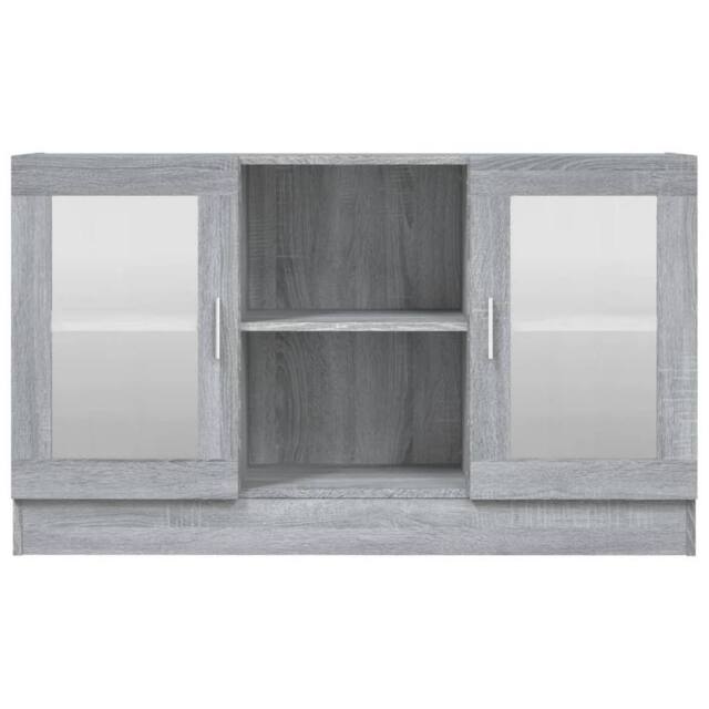 Berkfield Home Vitrine Cabinet Grey Sonoma 120x30.5x70 cm Engineered Wood - image 1