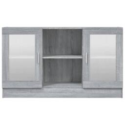 Berkfield Home Vitrine Cabinet Grey Sonoma 120x30.5x70 cm Engineered Wood - thumbnail 1