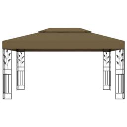 Berkfield Home Gazebo with Double Roof 3x4 m Taupe 180 g/m ² - thumbnail 3