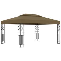 Berkfield Home Gazebo with Double Roof 3x4 m Taupe 180 g/m ² - thumbnail 2