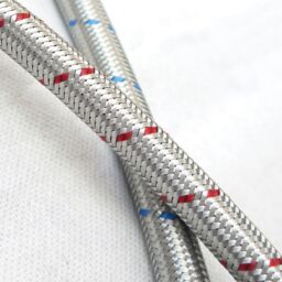"Nes Home 1000mm Pair of G 1/2""BSP Kitchen or Basin Mixer Hose Pipe Tail M10 in Metallic Silver" - thumbnail 4