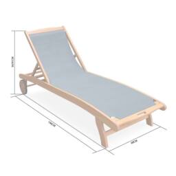 sweeek Pair Of Wooden & Textilene Sun Loungers in Terracotta - thumbnail 5