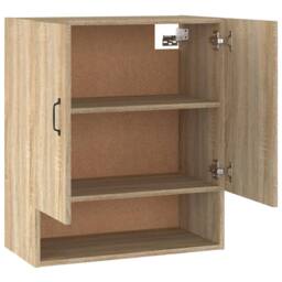 Berkfield Home Wall Cabinet Sonoma Oak 60x31x70 cm Engineered Wood in Light Oak - Size: 60 x 31 x 70 cm - thumbnail 7