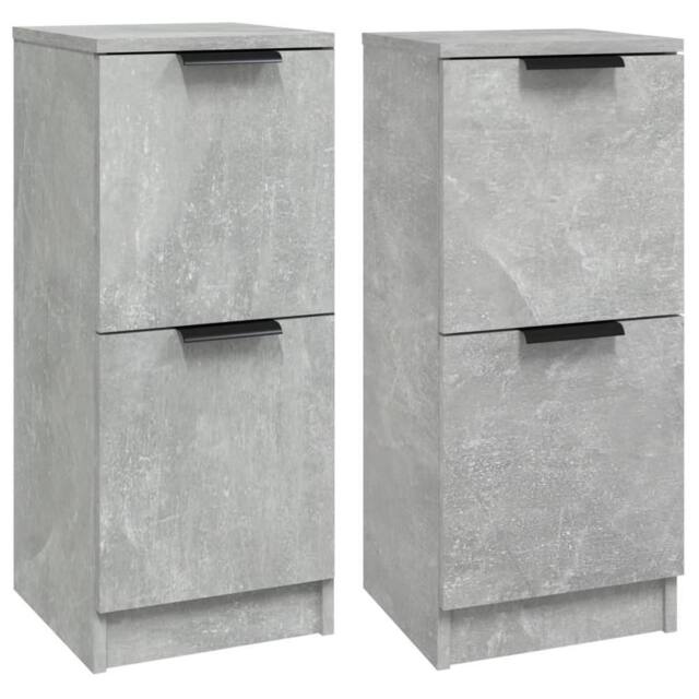 Berkfield Home Sideboards 2 pcs Concrete Grey 30x30x70 cm Engineered Wood - Size: 30 x 30 x 70 cm - image 1