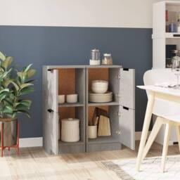 Berkfield Home Sideboards 2 pcs Concrete Grey 30x30x70 cm Engineered Wood - Size: 30 x 30 x 70 cm - thumbnail 3