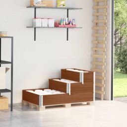 Berkfield Home 3-Tier Raised Bed Brown 120x80 cm Solid Wood Pine - thumbnail 1