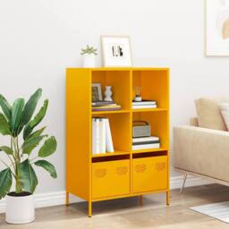 Berkfield Home Highboard¬†Mustard Yellow 68x39x103.5 cm Steel in Mustard