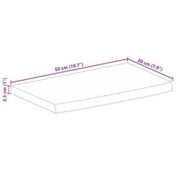 Berkfield Home Table Top 50x20x2.5 cm Live Edge Solid Wood Rough Mango in Brown - thumbnail 9
