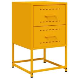 Berkfield Home Bedside Cabinet Mustard Yellow 36x39x60.5 cm Steel