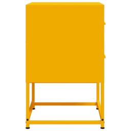 Berkfield Home Bedside Cabinet Mustard Yellow 36x39x60.5 cm Steel - thumbnail 7