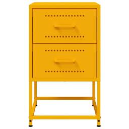 Berkfield Home Bedside Cabinet Mustard Yellow 36x39x60.5 cm Steel - thumbnail 6