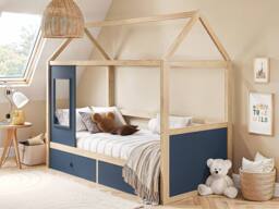 Flair Ted Play House Wooden Bed with Storage in Blue - Size: Single - thumbnail 2